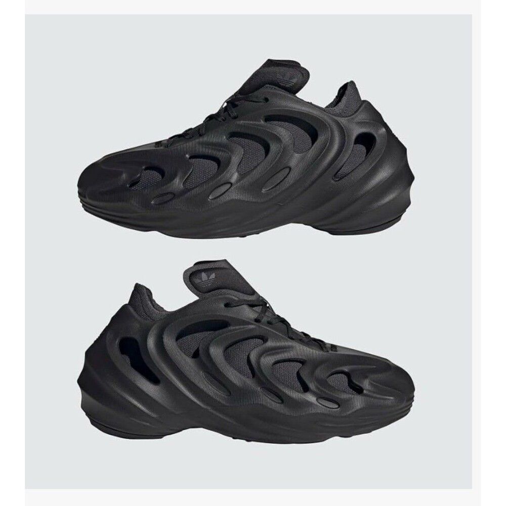 adidas adiFOM Q Yeezy Foam Runner Sneakers Black Carbon Gray M 5 W 7 EUC